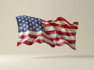 Sticker - A waving American flag. AI.