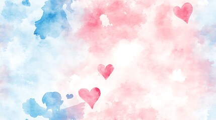 Sticker - Watercolor Cupid silhouettes with heart-shaped arrows, soft pastel colors, textured paper background, flowing brush strokes, gentle repetition, romantic and dreamy vibe, hd quality, artistic design,