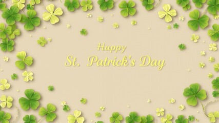 Poster - Happy St. Patrick's Day with shamrock border