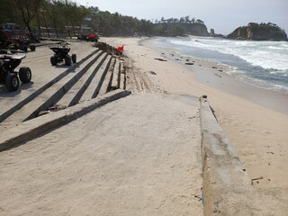 Wall Mural - The beauty of Klayar Beach in Pacitan. A beautiful white sand beach in tropical Indonesia