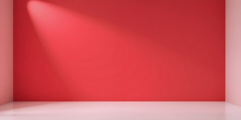 Canvas Print - A red wall with a single light source shining on it.