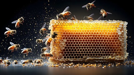 Poster - Detailed cross section view of a beehive