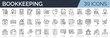 © SkyLine - Set of 39 outline icons related to bookkeeping. Linear icon collection. Editable stroke. Vector illustration
