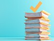 © ParinApril - A neat stack of organized documents with an approval checkmark, on a light blue background.