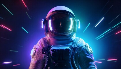 robot with space, astronaut in space, illustration of an astronaut in space battlefield, idea for sci-fi and space punk background wallpaper