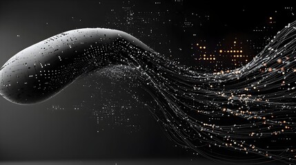Aufkleber - Distorted mesh waves abstract representing the disruption and manipulation of media information and communication in the digital age  Concept of misinformation data chaos