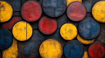 Poster - Bold Composition of Irregular Shapes in Vibrant Colors