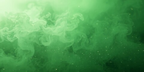 Wall Mural - Abstract green smoke with glitter