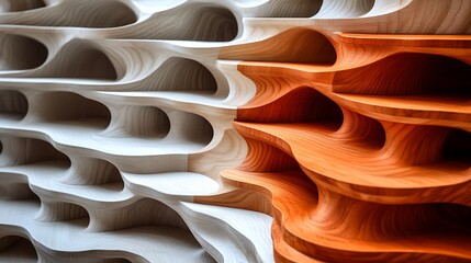 Poster - Flowing Lines and Curves in Wood Texture