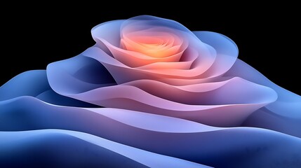 Poster - Abstract Digital Labyrinth of Soft Rose Layers