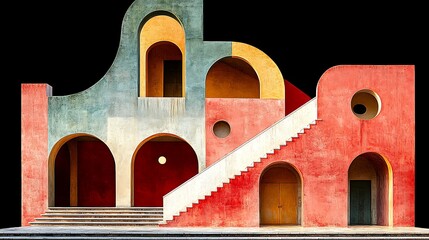 Poster - Striking Contrast of Light and Shadow in Architecture