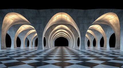 Poster - Striking Contrast of Light and Shadow in Architectural Space