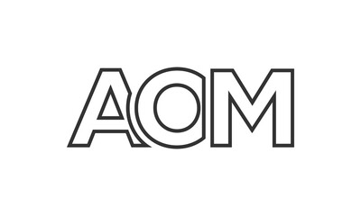 Poster - AOM logo design template with strong and modern bold text. Initial based vector logotype featuring simple and minimal typography. Trendy company identity.
