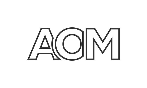 AOM logo design template with strong and modern bold text. Initial based vector logotype featuring simple and minimal typography. Trendy company identity.