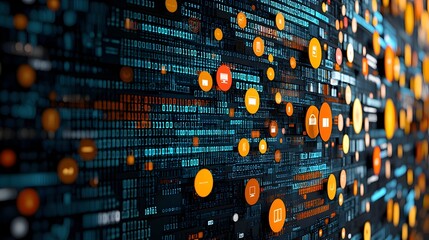 Poster - Mesh patterns depicting data breaches and vulnerabilities to raise awareness about cybersecurity and privacy issues in the digital age