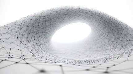 Poster - Intricate Web of Lines and Shapes in Abstract Space