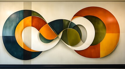 Poster - Playful Intertwining Circles and Lines Design