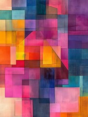 Poster - Colorful Geometric Interlocking Shapes