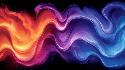 Poster - Abstract Dynamic Brush Strokes in Vibrant Colors