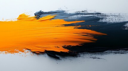 Poster - Dynamic Brush Strokes of Deep Blues and Radiant Oranges