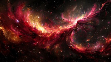 Poster - Vibrant Explosions of Color in Cosmic Scene