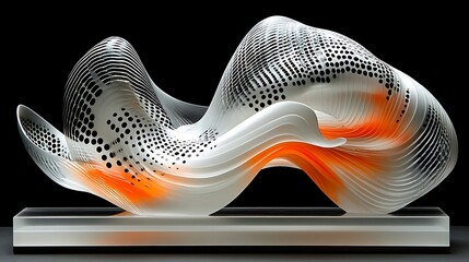 Poster - Colorful Abstract Sculpture with Dynamic Flow