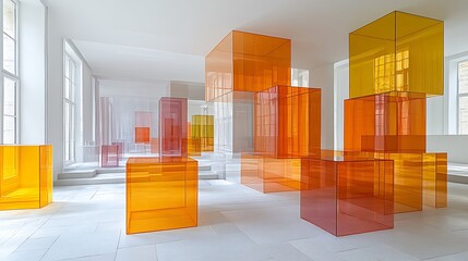 Poster - Translucent Color Layers in Modern Art Installation