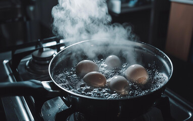 fried eggs in a pan