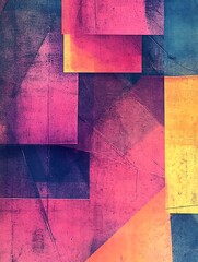 Poster - Colorful Layered Textured Canvas Composition