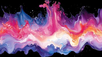 Poster - Vibrant Splashes of Color Creating an Artistic Blend