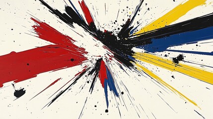 Poster - Vibrant Splashes of Color Swirling Together