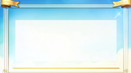 Poster - Simple Blue Gradient Background with Soft White Elements
