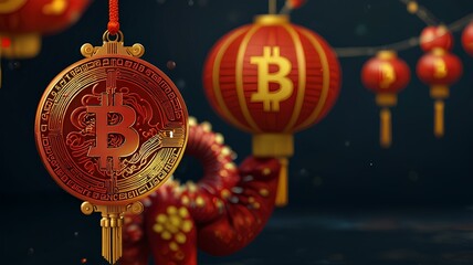 chinese new year, year of the dragon with bitcoin