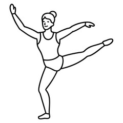 Wall Mural - Gymnastics Player Line Art Activities.