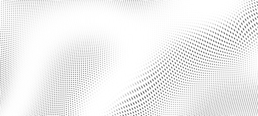 Aufkleber - Abstract digital wave of particles. Futuristic point wave. Technology background