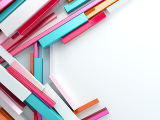 Poster - Dynamic fusion of bright cyan and magenta geometric shapes creating an abstract visual experience