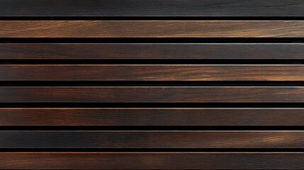 Wall Mural - Wooden wall background with horizontal slats, texture of natural wood paneling for interior design or backdrop, furniture, home decore