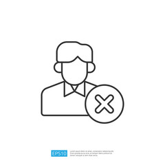 Poster - This image features a simple line drawing of a person with a prohibition symbol, indicating disapproval or rejection.