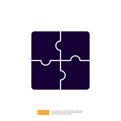 Poster - This image features a simple, stylized puzzle piece design, representing concepts of problem-solving, collaboration, or completeness.