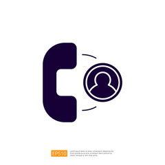 Poster - The image features a stylized telephone icon next to a user profile silhouette, symbolizing communication and contact.