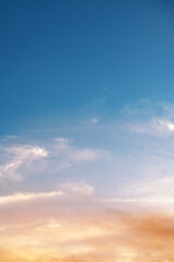Wall Mural - Fiery orange sunset sky. Beautiful sky.