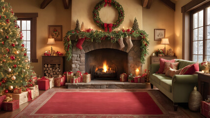 Wall Mural - Christmas decoration in living room