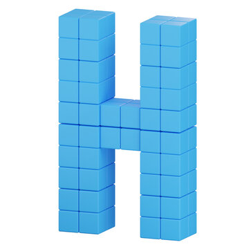 3D Alphabet H Illustration
