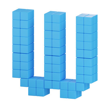 3D Alphabet W Illustration