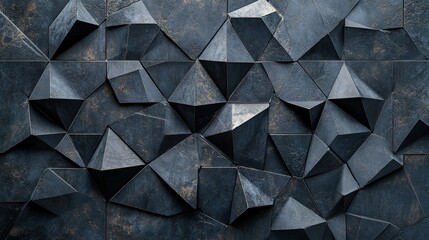 Abstract Monochrome Triangular Mosaic: A Study in Depth and Dimension