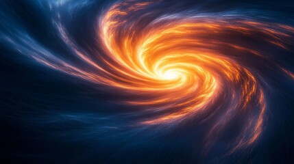 Canvas Print - A spiral galaxy with a bright orange center