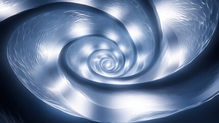 Canvas Print - A spiral of light blue and white colors