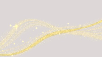 Golden glitter wave abstract illustration golden stars dust trail sparkling particles isolated on transparent background magic concept png glitters png