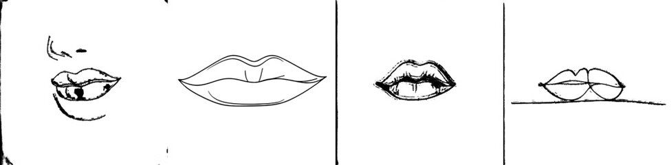 Aufkleber - Face drawing in one line. Modern minimalism art, aesthetic contour. Abstract woman portrait in modern style.