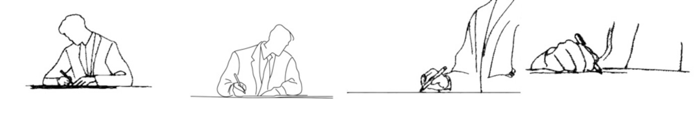 Fototapete - An illustration of a continuous line drawn in the form of a zig zag motion with a pen at the end. A modern hand gesture drawing in a continuous line. A long, straight zigzag drawn by a pen on a